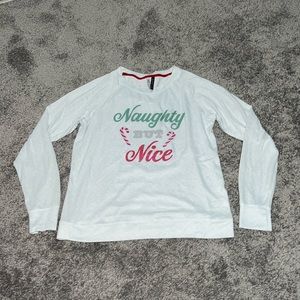 NEW - JACLYN INTIMATES - Whisperluxe Long Sleeve Holiday Pajama Lounge Shirt